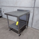 700mm Wide Solid Welded Stainless Steel Wall Table With Undershelf & On Castors