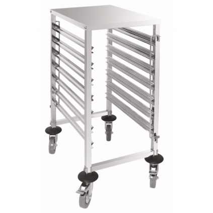 Vogue Stainless Steel Gastronorm Racking Trolley 7 Level