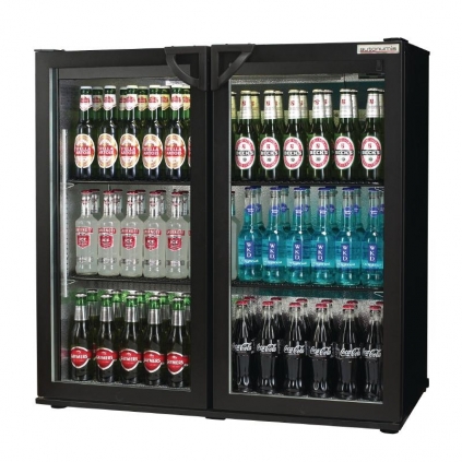 Autonumis Popular Double Hinged Door 3Ft Back Bar Cooler Black