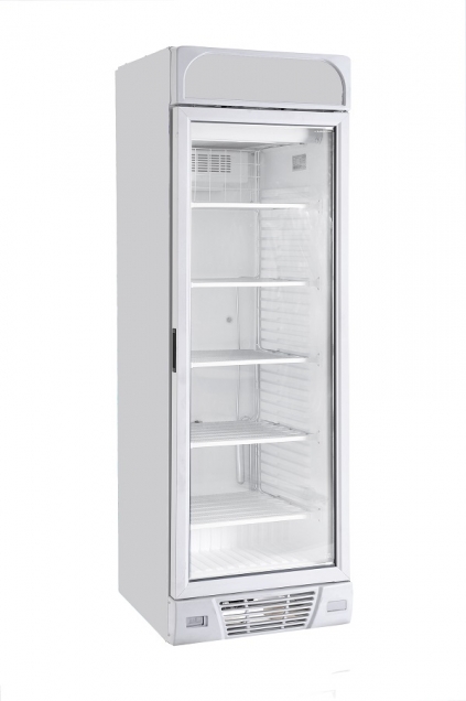 Sterling Pro Silver Upright Glass Door Display Freezer 382 Litres