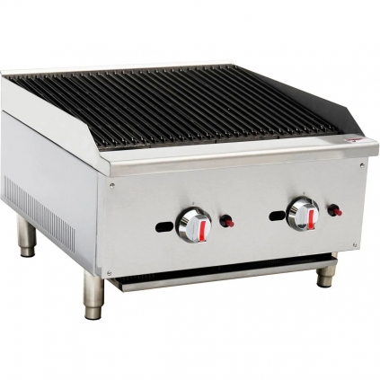 iMettos ECB-24SX Gas Countertop Charbroiler Grill Dual Control