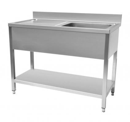 Premium Grade Stainless Steel 1400mm W x 700mm D Single Sink - Left Hand Drainer