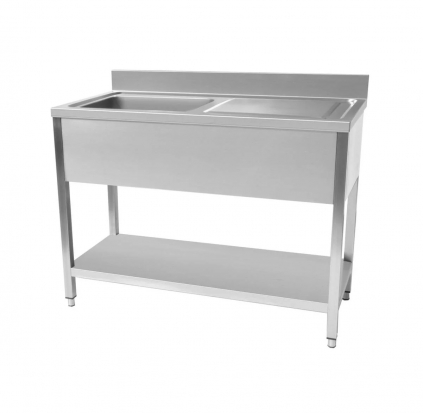 Premium Grade Stainless Steel 1200mm W x 700mm D Single Sink Right Hand Drainer