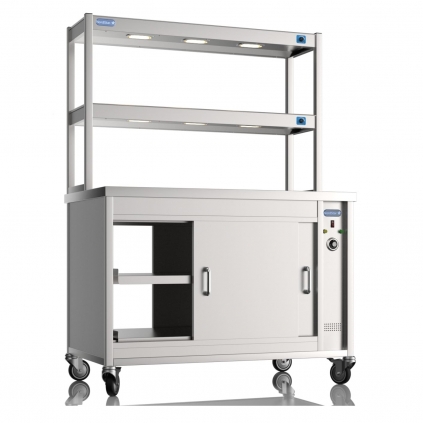 NordStar 1200mm Wide Pass Through Hot Cupboard With 2 Tier Heated Gantry