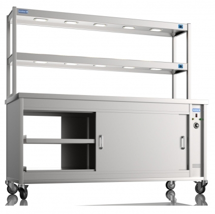 NordStar 1800mm Wide Pass Through Hot Cupboard With 2 Tier Heated Gantry
