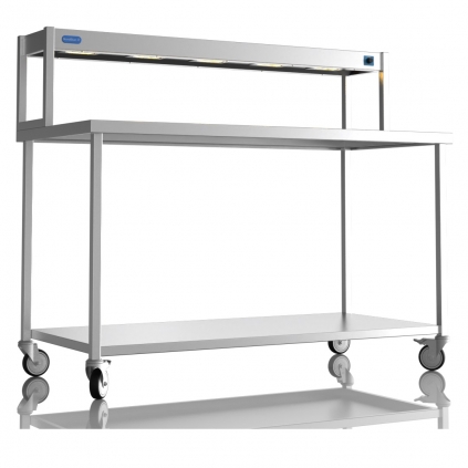 1500mm Wide Stainless Steel Table With 1 Tier Heated Gantry