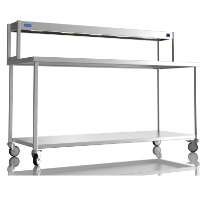 1800mm Wide Stainless Steel Table With 1 Tier Heated Gantry