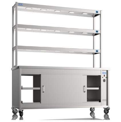 NordStar 1800mm Wide Pass Through Hot Cupboard With 3 Tier Heated Gantry