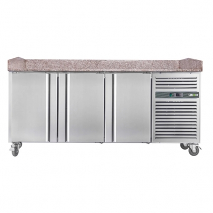 Hamoki PZ3600 3 Door Pizza Counter Fridge With Granite Worktop