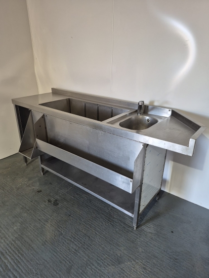 Stainless Steel Cocktail Bar Station Sink With Insulated Ice Well & Storage