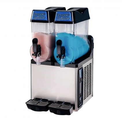 Hamoki Commercial Slush Machine 2 x 12 Litres HA-J12LX2 (Rectangular Drip Tray)
