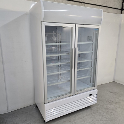 New Polar G-Series Upright Double 2 Glass Door Display Fridge With Light Box