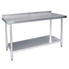 Vogue Stainless Steel Prep Table With Upstand 1500mm