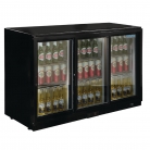 Polar Back Bar Cooler with Sliding Doors in Black 330Ltr