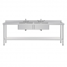  Vogue Stainless Steel Double Sink With Double Drainer 2400mm