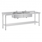  Vogue Stainless Steel Double Sink With Double Drainer 2400mm