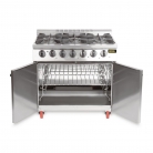 Buffalo 6 Burner Oven Range with Castors