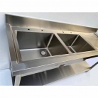 Premium Grade Stainless Steel 1800mm Wide Double Bowl Sink - Right Hand Drainer