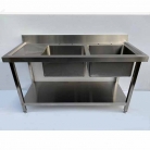 Nowah Premium 304 Grade Stainless Steel 1.5m Double Bowl Sink - LH Drainer