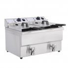 Hamoki DF-8T-2 Countertop Fryer - 16L Twin Tank With Drain Tap