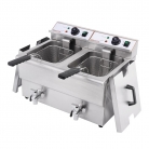 Hamoki DF-8T-2 Countertop Fryer - 16L Twin Tank With Drain Tap