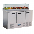 Polar G-Series 3 Door Pizza Prep Counter With Granite Worktop &amp; Glass GN Guard