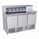 Ice-A-Cool ICE3858GR 3 Door Refrigerated Marble-Top Saladette Prep Counter 380L