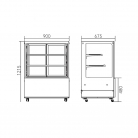 MJS900CD 330L Freestanding Cake Display Counter Fridge