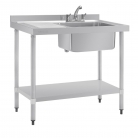 Vogue 1000mm Wide Single Bowl Sink With Left Hand Drainer