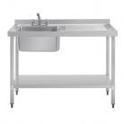 Vogue 1200mm Wide Single Bowl Sink Right Hand Drainer 