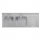 Vogue 1500mm Wide Double Bowl Sink With Right Hand Drainer