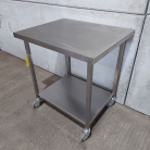 Brand New 810mm x 650mm Solid Welded Stainless Steel Centre Bench On Castors
