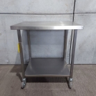 Brand New 810mm x 650mm Solid Welded Stainless Steel Centre Bench On Castors