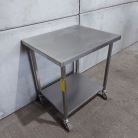 Brand New 810mm x 650mm Solid Welded Stainless Steel Centre Bench On Castors