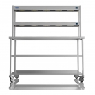 1500mm Wide Stainless Steel Table With 2 Tier Heated Gantry & Mid Undershelf