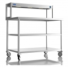 1200mm Wide Stainless Steel Table With 1 Tier Heated Gantry &amp; Mid Undershelf