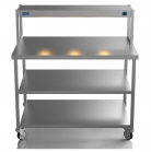 1200mm Wide Stainless Steel Table With 1 Tier Heated Gantry & Mid Undershelf