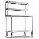 1200mm Wide Stainless Steel Table With 2 Tier Heated Gantry