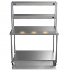1200mm Wide Stainless Steel Table With 2 Tier Heated Gantry