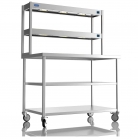 1200mm Wide Stainless Steel Table With 2 Tier Heated Gantry &amp; Mid Undershelf