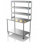 1200mm Wide Stainless Steel Table With 3 Tier Heated Gantry