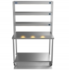 1200mm Wide Stainless Steel Table With 3 Tier Heated Gantry