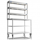 1200mm Wide Stainless Steel Table With 3 Tier Heated Gantry &amp; Mid Undershelf