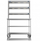 1200mm Wide Stainless Steel Table With 3 Tier Heated Gantry & Mid Undershelf