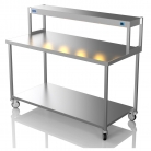 1500mm Wide Stainless Steel Table With 1 Tier Heated Gantry