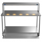 1500mm Wide Stainless Steel Table With 1 Tier Heated Gantry