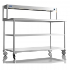 1500mm Wide Stainless Steel Table With 1 Tier Heated Gantry &amp; Mid Undershelf