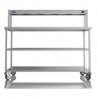 1500mm Wide Stainless Steel Table With 1 Tier Heated Gantry & Mid Undershelf