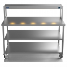 1500mm Wide Stainless Steel Table With 1 Tier Heated Gantry & Mid Undershelf