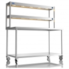 1500mm Wide Stainless Steel Table With 2 Tier Heated Gantry